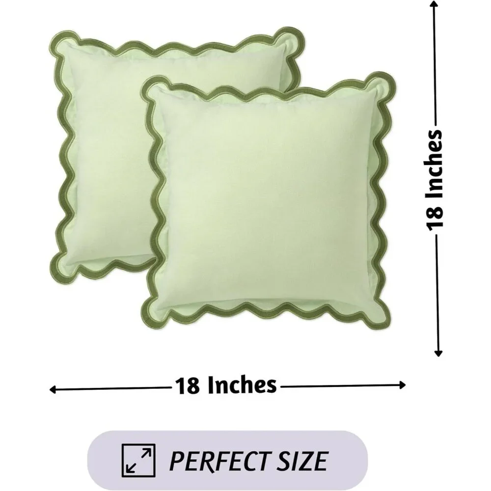 Decorative Throw Flower Forest Sage Pillow Covers for Couch Living Room 18x18